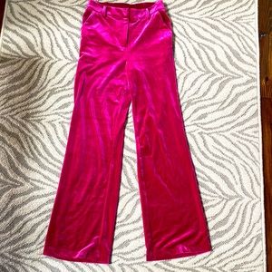 Hot pink velvet trouser pants x small new